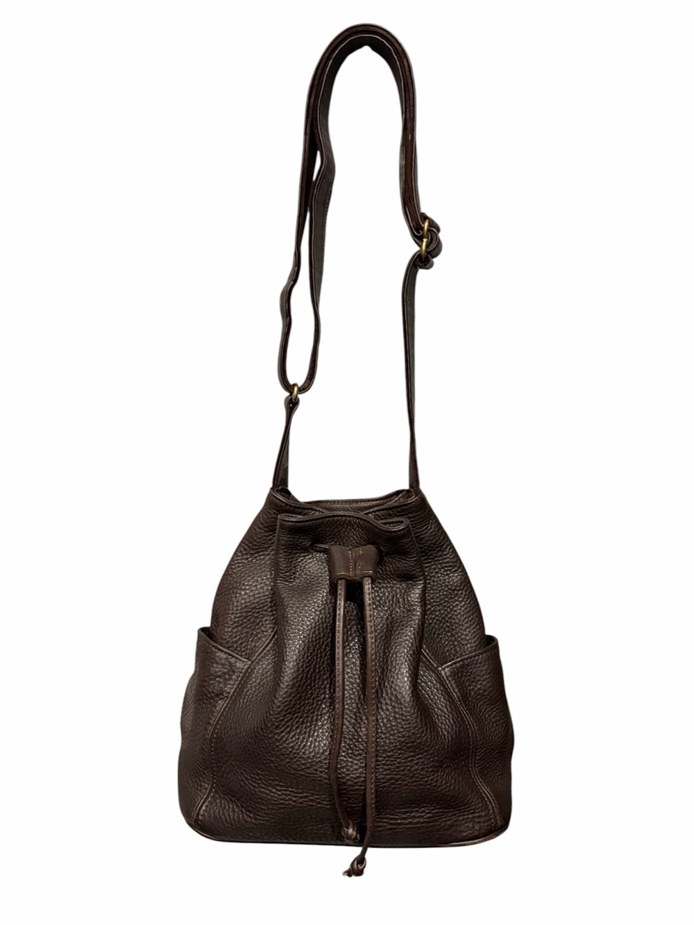 COACH VINTAGE SONOMA BROWN PEBBLE
LEATHER DRAWSTRING BUCKET BAG 4926